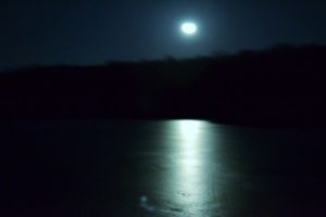 Full Snow Moon moonlight on Little Gentian Lake.