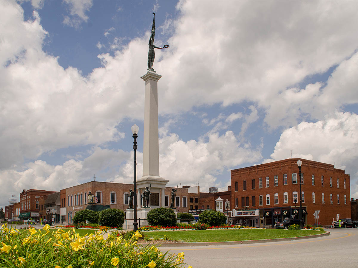 Downtown Angola Mound Steuben County