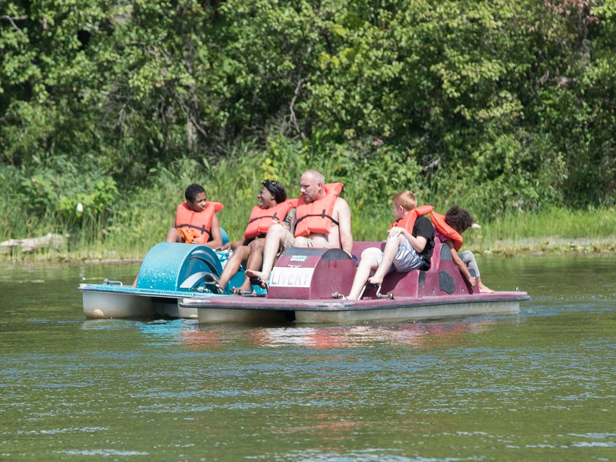 People in Paddle Boat