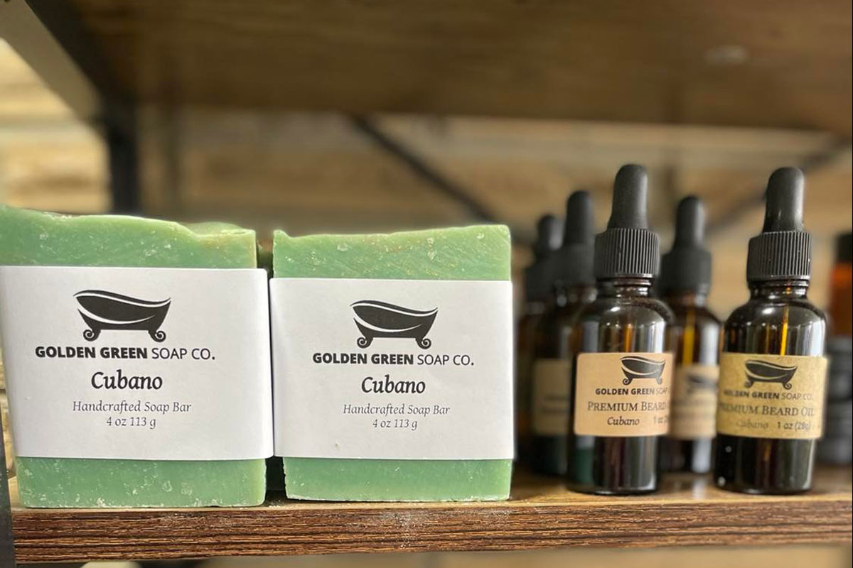Golden Green Soap Company, known for its plant-based bath and body products, offers 30 different scents of soap
