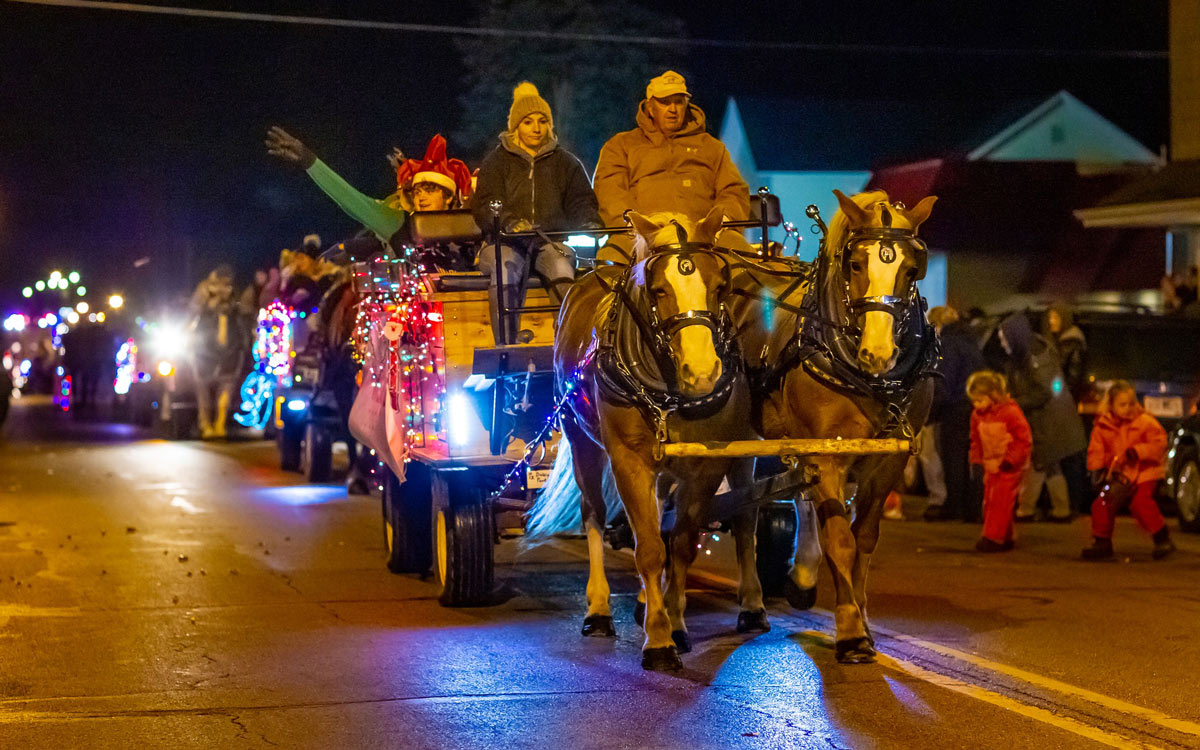 Old time horsedrawn Christmas parade Nov.25